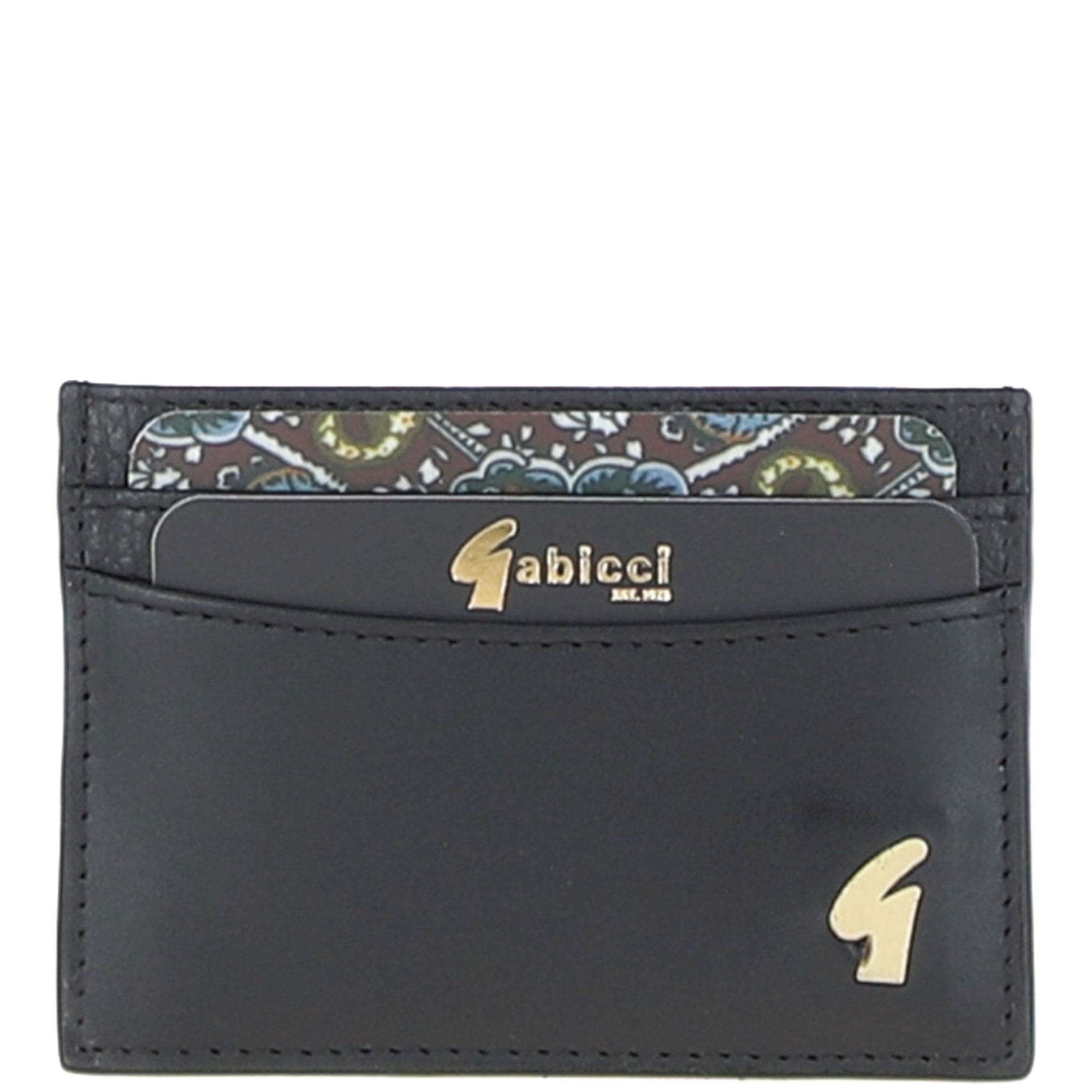 Leather Card Holder & Key Ring Gift Set Black: GB-303-GS