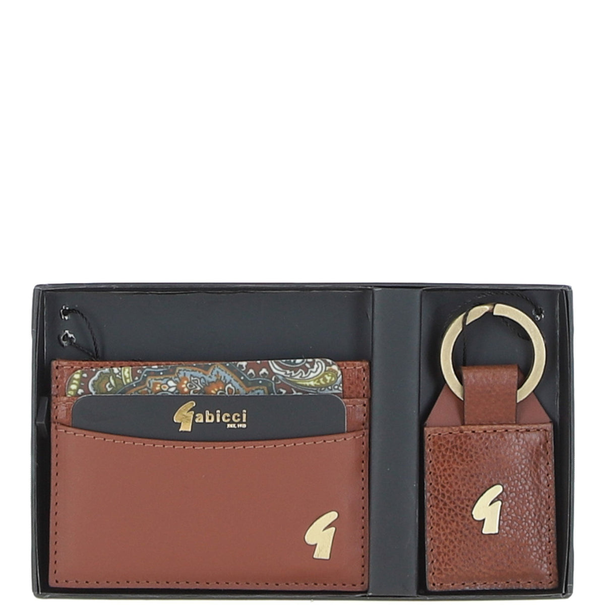 Gabicci Leather Card Holder & Key Ring Gift Set