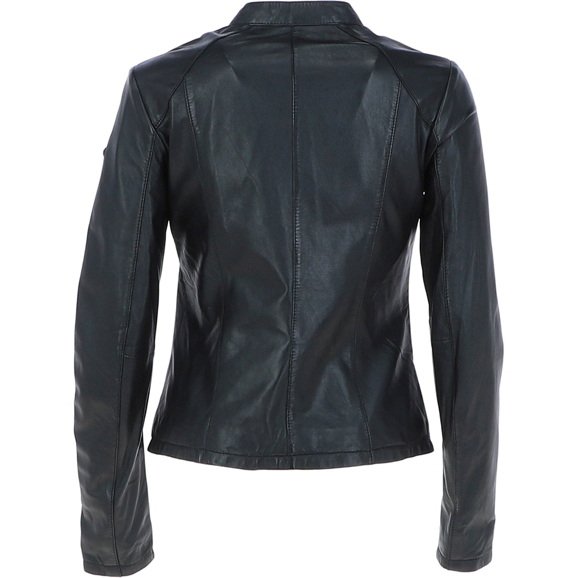 Women's Leather Biker Jacket Black: Andrea
