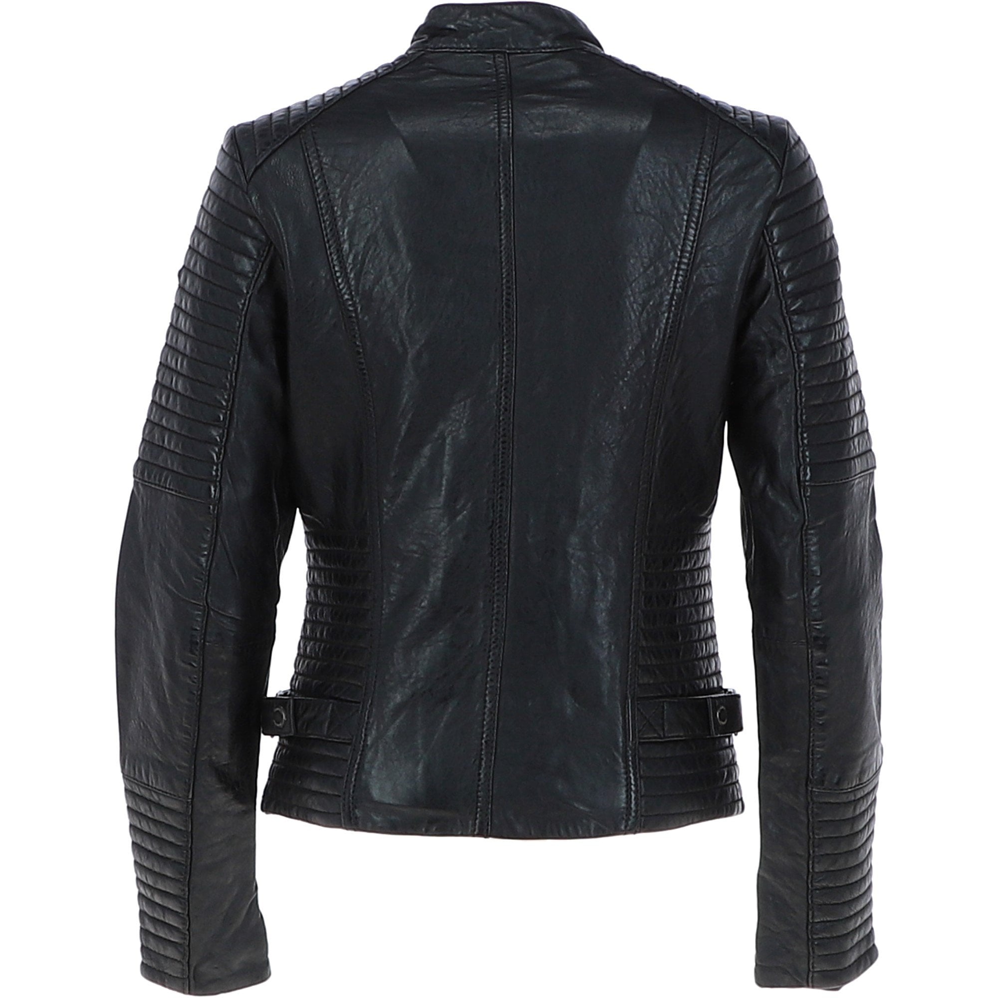 Women's Leather Biker Jacket Black: BikeX