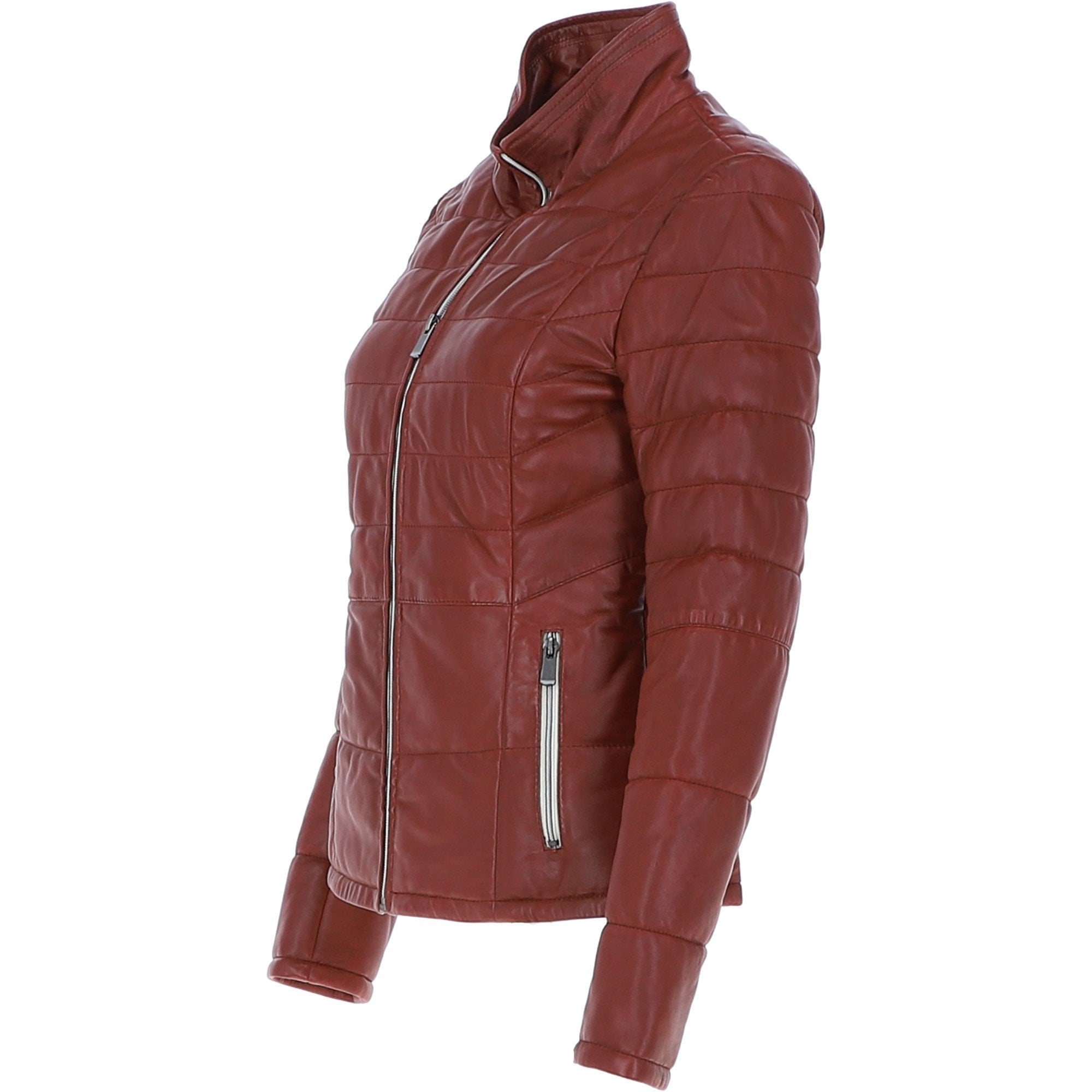 Women's Leather Jacket Wine: Anita