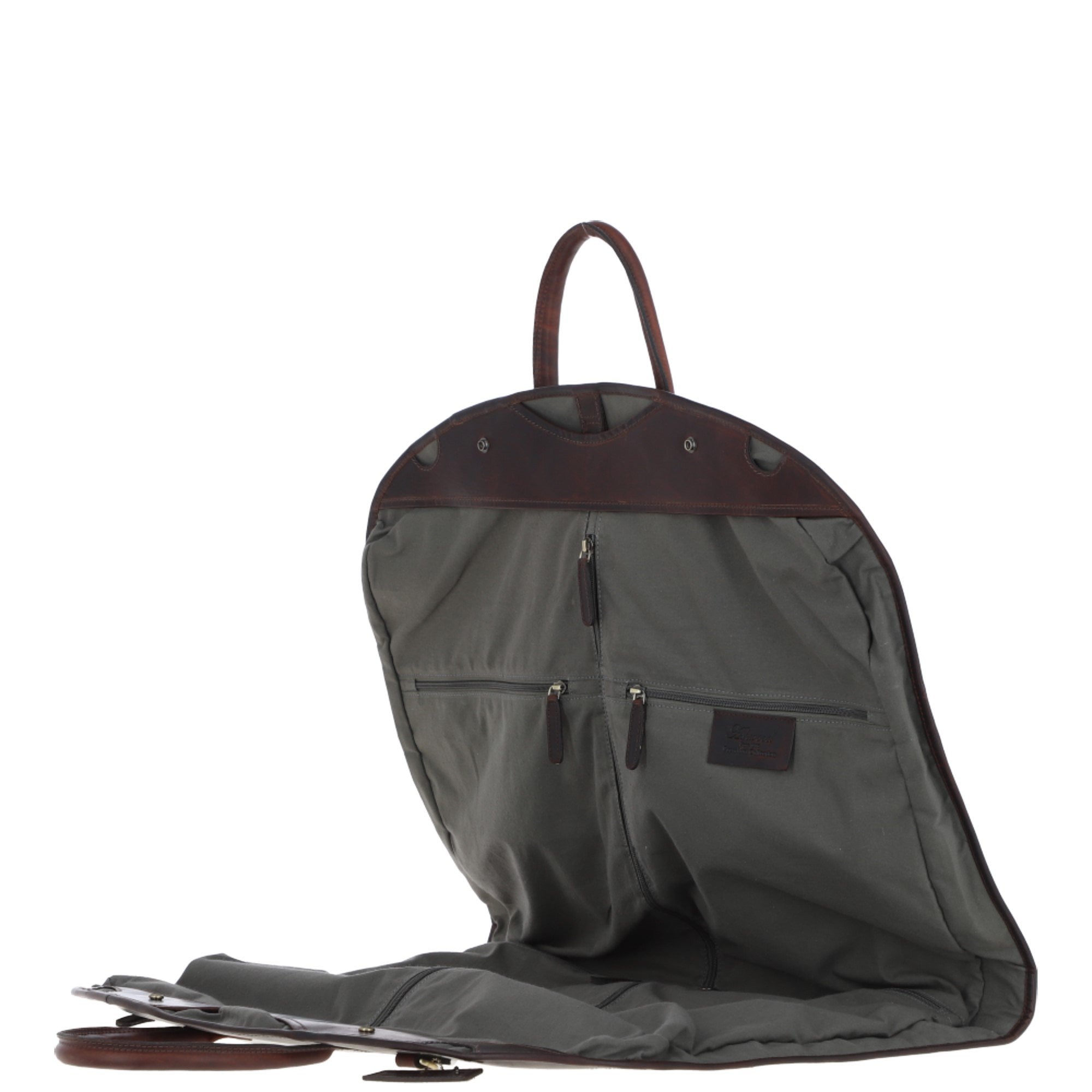 Mens Leather Suit Carrier Brown: K-50