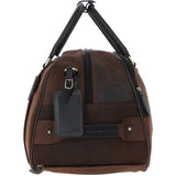 Leather Wheeled Weekend Travel Holdall Oily Brown: Adrian
