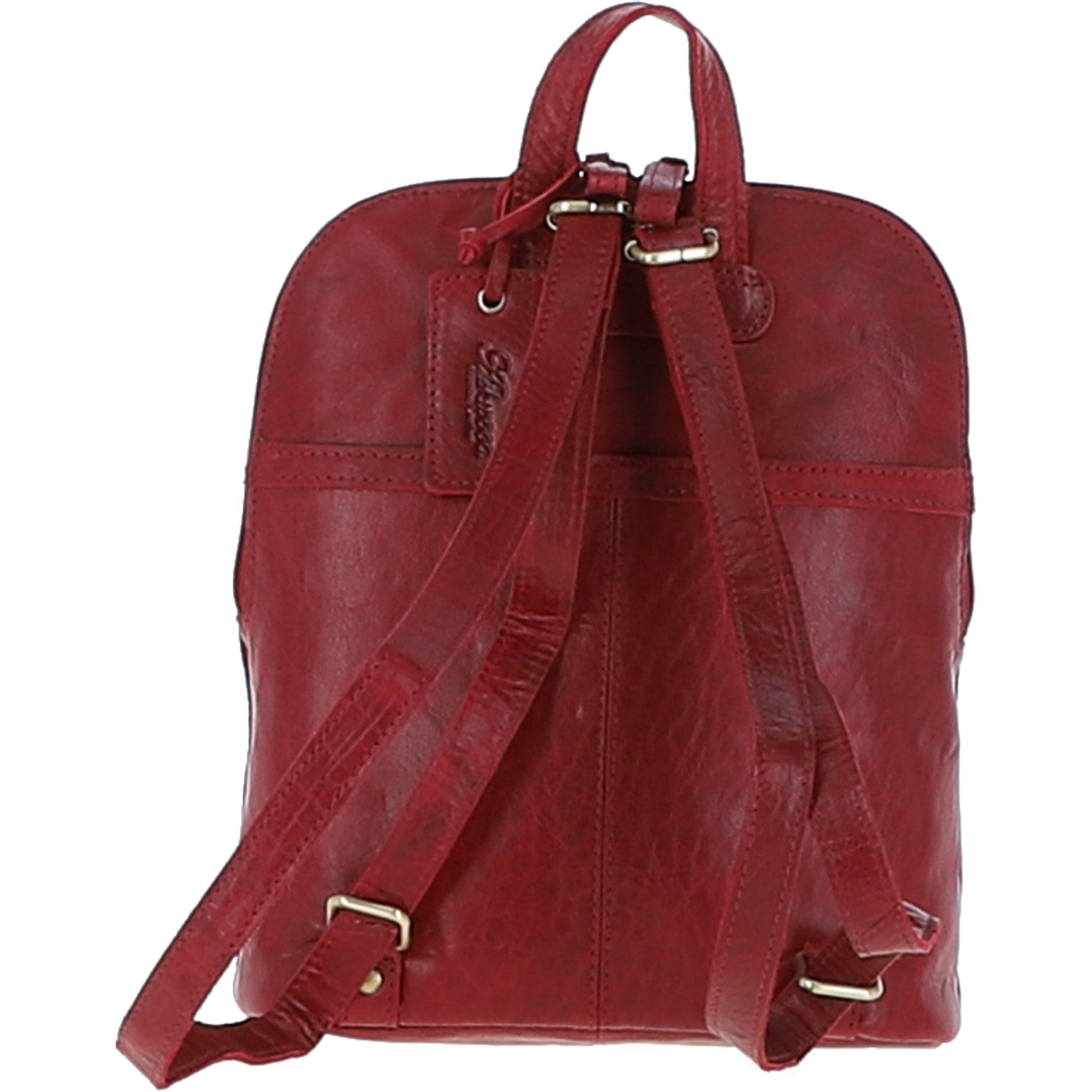 Small Vintage Leather Backpack Red – G25