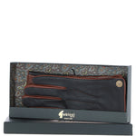 Men's Leather Gloves Black/tan: GB-535