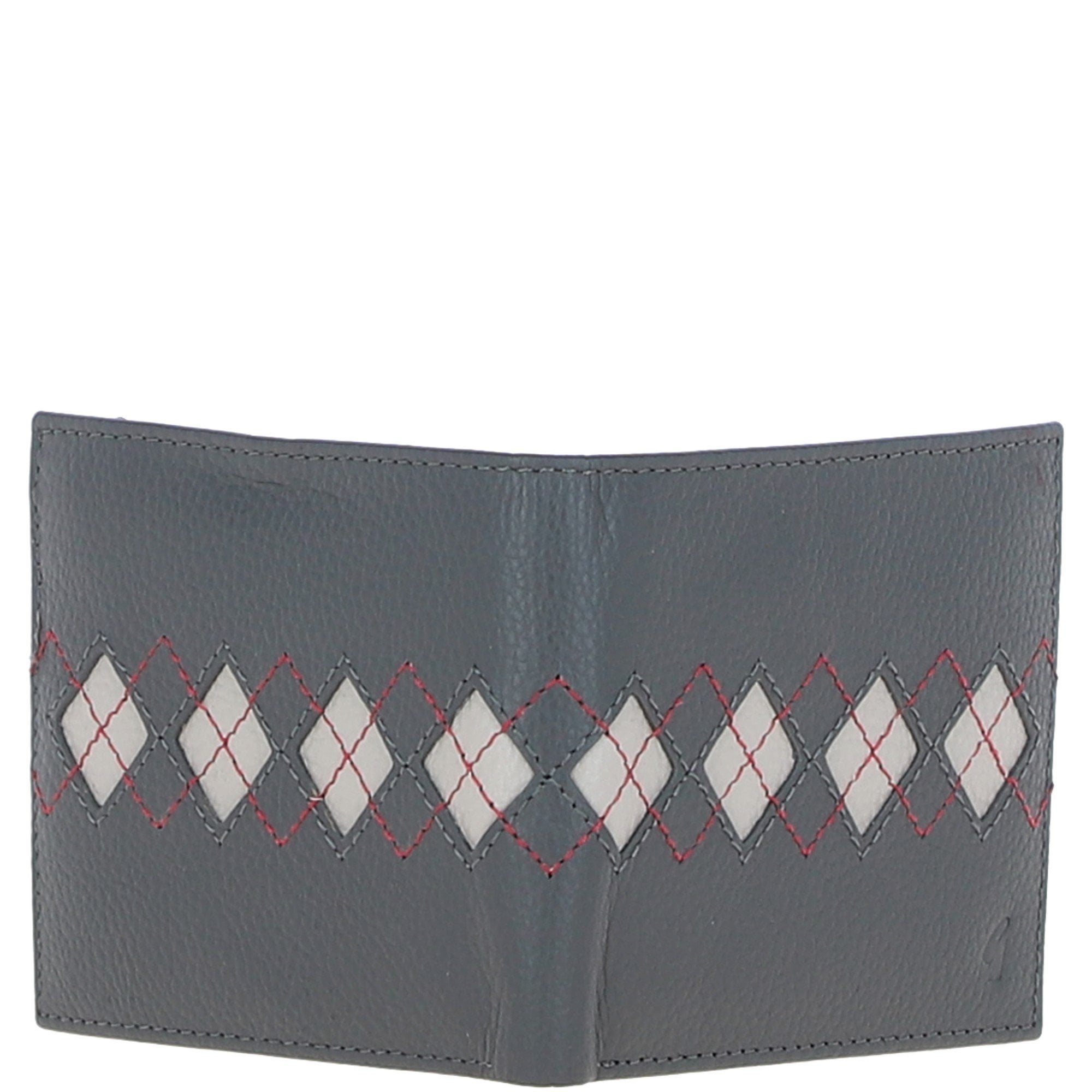Leather Wallet & Key Ring Gift Set Grey/chalk/red: GB-305-GS