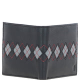 Leather Wallet & Key Ring Gift Set Black/grey/red: GB-305-GS