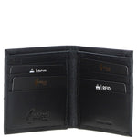 Leather Wallet & Key Ring Gift Set Black/grey/red: GB-305-GS