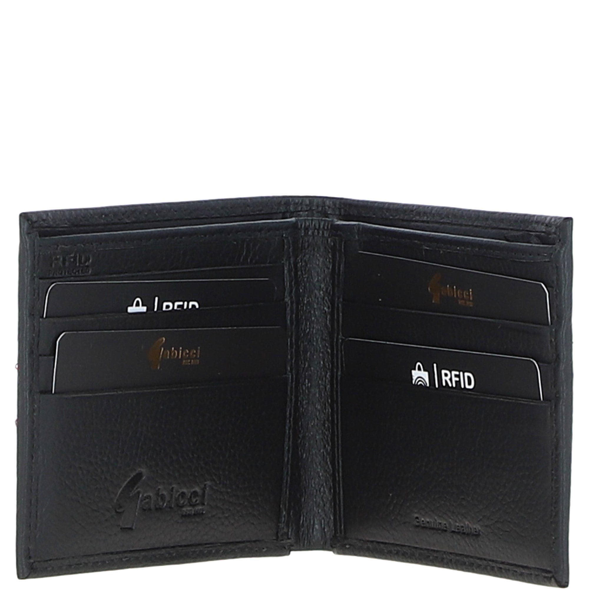 Leather Wallet & Key Ring Gift Set Black/grey/red: GB-305-GS