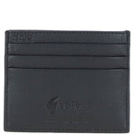 Leather Card Holder & Key Ring Gift Set Black/grey/red: GB-304-GS