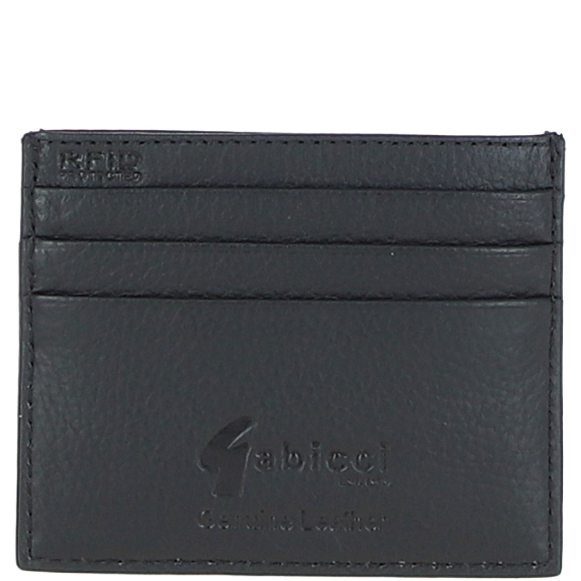 Leather Card Holder & Key Ring Gift Set Black/grey/red: GB-304-GS