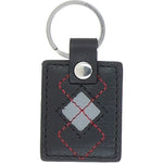 Leather Card Holder & Key Ring Gift Set Black/grey/red: GB-304-GS