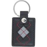 Leather Card Holder & Key Ring Gift Set Black/grey/red: GB-304-GS