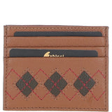 Leather Card Holder & Key Ring Gift Set Cognac/khaki/red: GB-304-GS