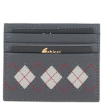 Leather Card Holder & Key Ring Gift Set Grey/chalk/red: GB-304-GS