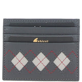 Leather Card Holder & Key Ring Gift Set Grey/chalk/red: GB-304-GS