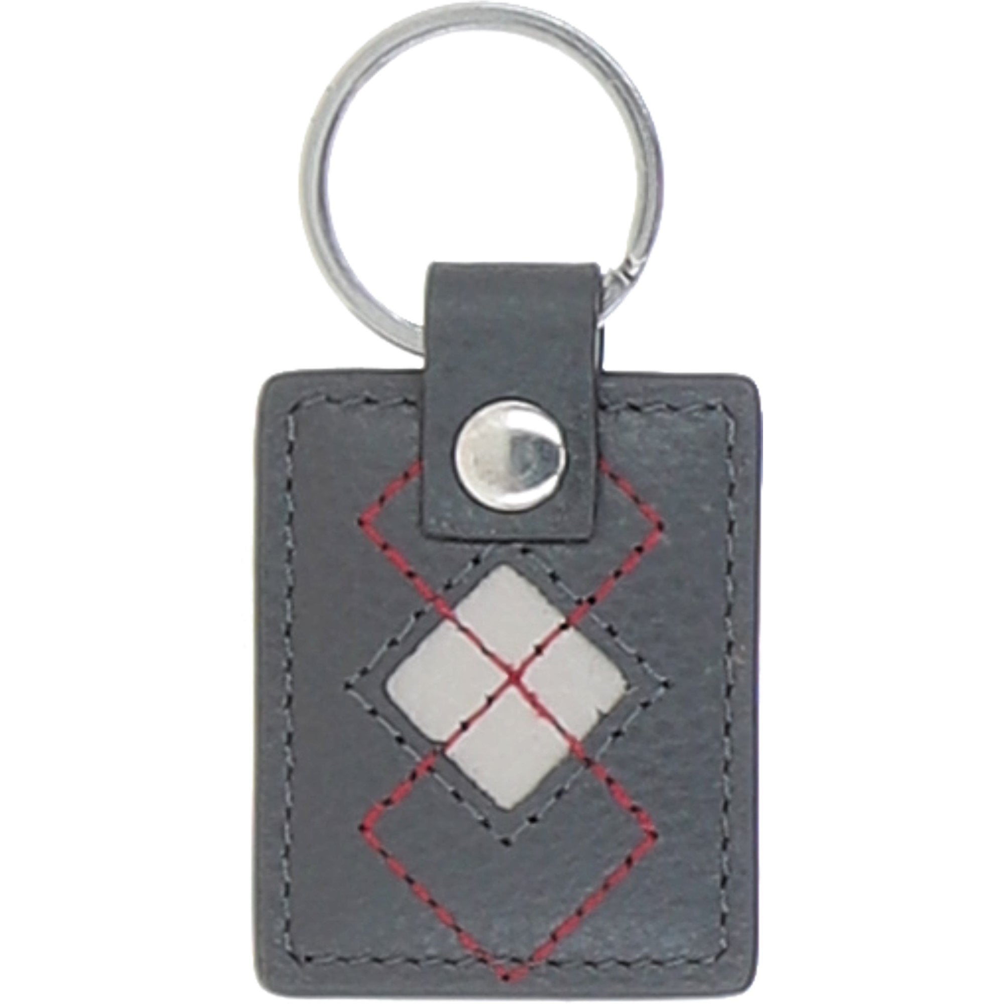 Leather Card Holder & Key Ring Gift Set Grey/chalk/red: GB-304-GS