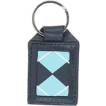 Men's Leather Wallet & Key Ring Gift Set Navy/pink/blue: GB-301-GS