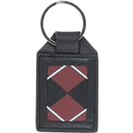 Leather Card Holder & Key Ring Gift Set Black/grey/red: GB-302-GS
