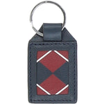 Leather Card Holder & Key Ring Gift Set Navy/grey/red: GB-302-GS