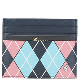 Leather Card Holder & Key Ring Gift Set Navy/pink/blue: GB-302-GS