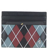 Gabicci Leather Card Holder Black/grey/red: GB-139-AP