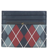 Gabicci Leather Card Holder Navy/grey/red: GB-139-AP