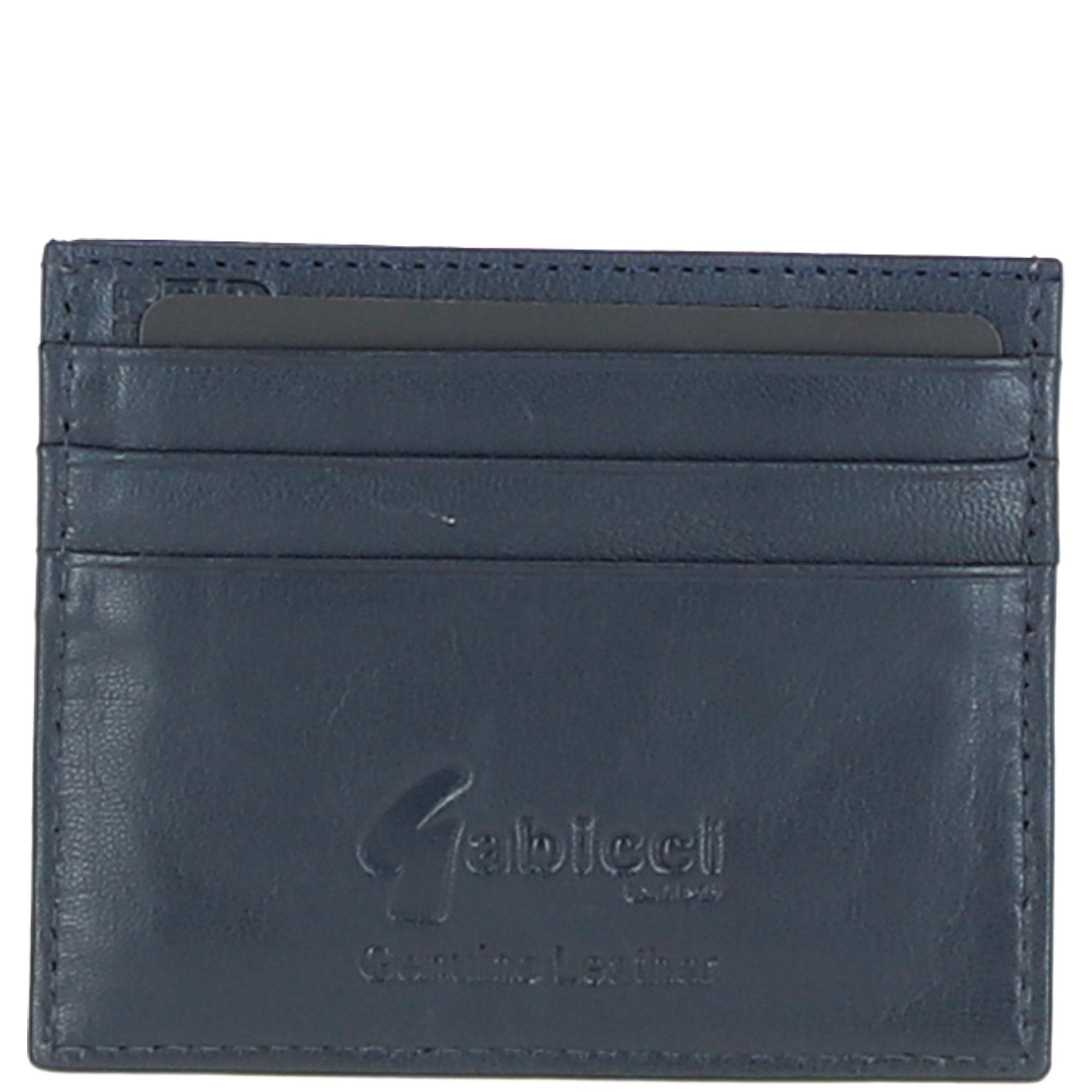 Gabicci Leather Card Holder Navy/grey/red: GB-139-AP