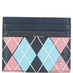 Gabicci Leather Card Holder Navy/pink/blue: GB-139-AP