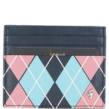 Gabicci Leather Card Holder Navy/pink/blue: GB-139-AP