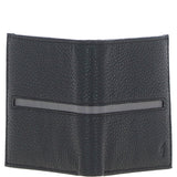 Small Leather 6 Card Billfold Wallet Black/grey: GB-125-IS