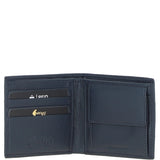 Leather 4 Card Billfold Wallet Navy: GB-145-AS
