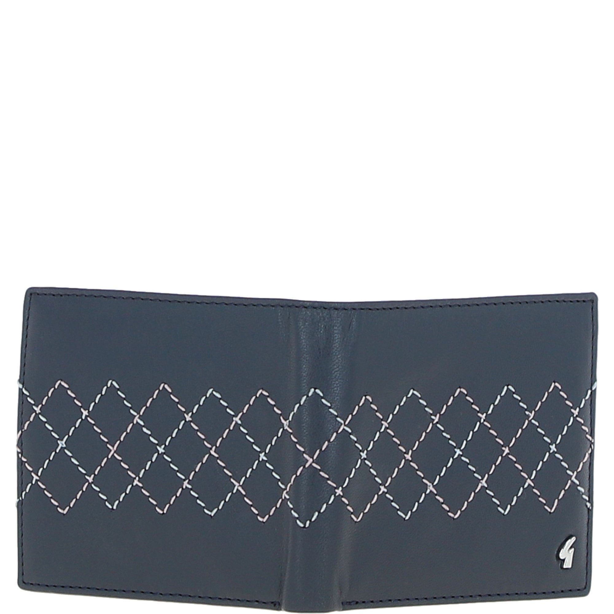 Leather 4 Card Billfold Wallet Navy: GB-145-AS