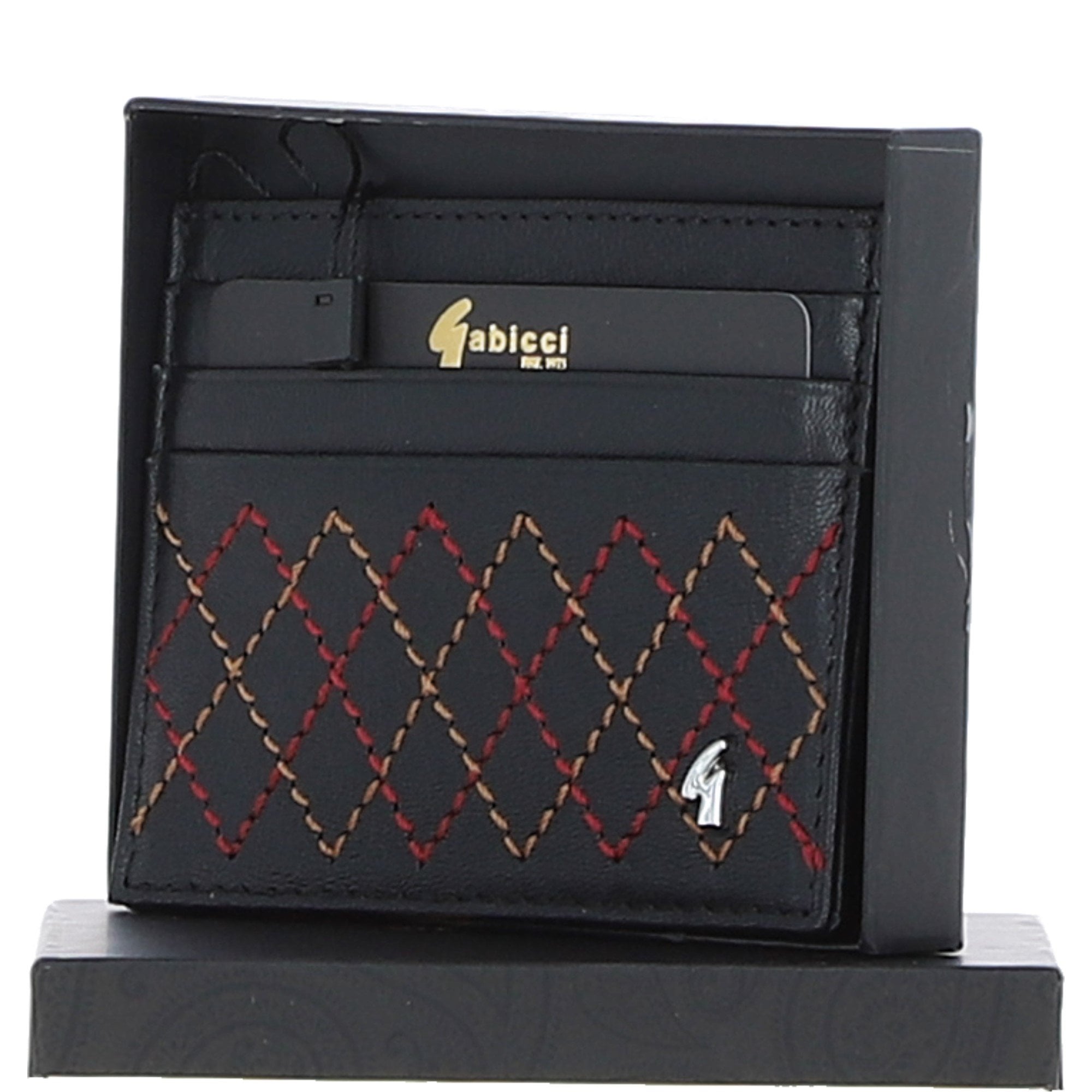 Gabicci Leather Card Holder Black: GB-139-AS