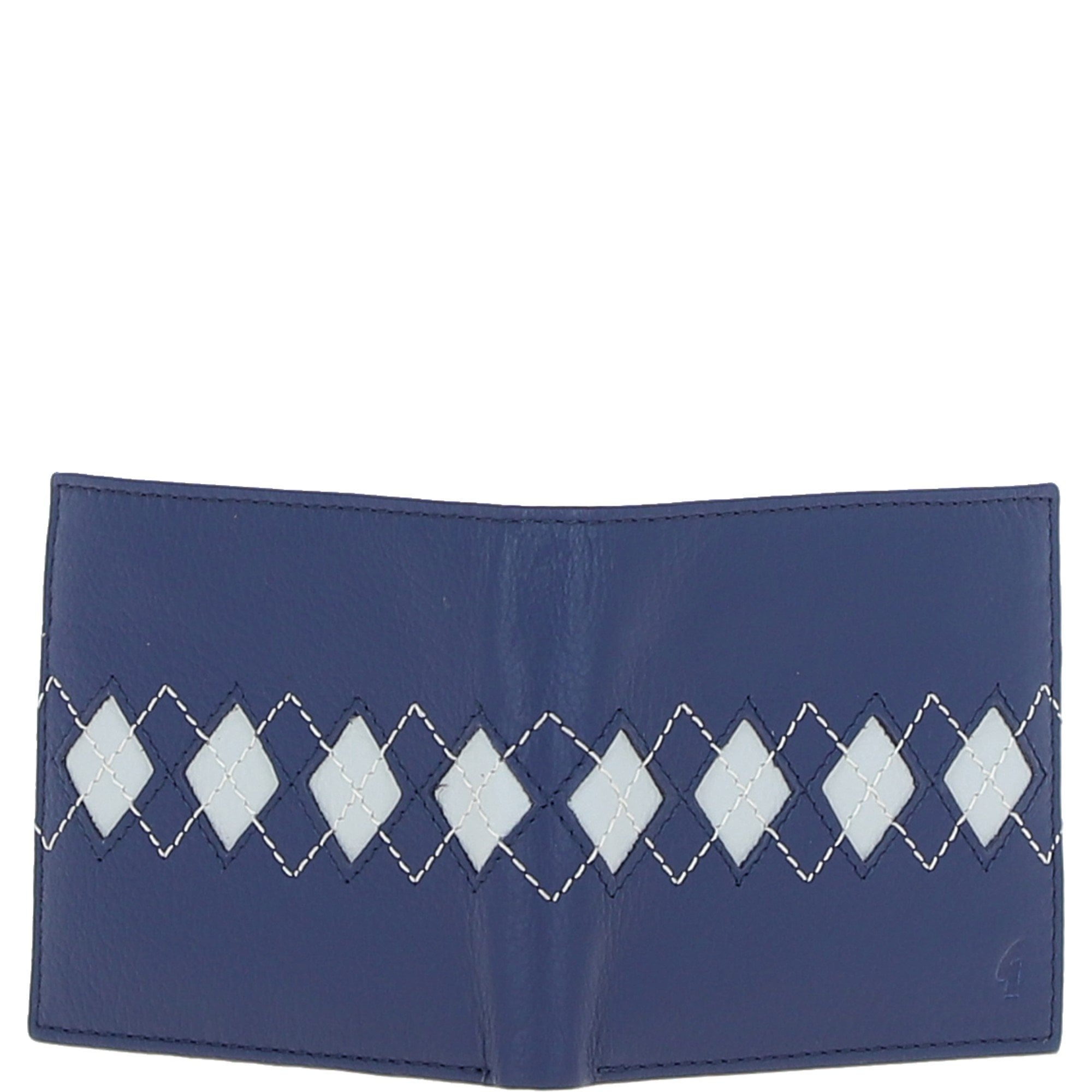 Leather Classic 8 Card Billfold Wallet Blue: GB-156-AC