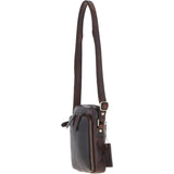 Leather Crossbody Smartphone Bag Brown: K-41