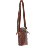 Leather Crossbody Smartphone Bag Chestnut: K-41