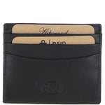 Men's Leather Card Holder & Key Ring Gift Set Black: GS-1234