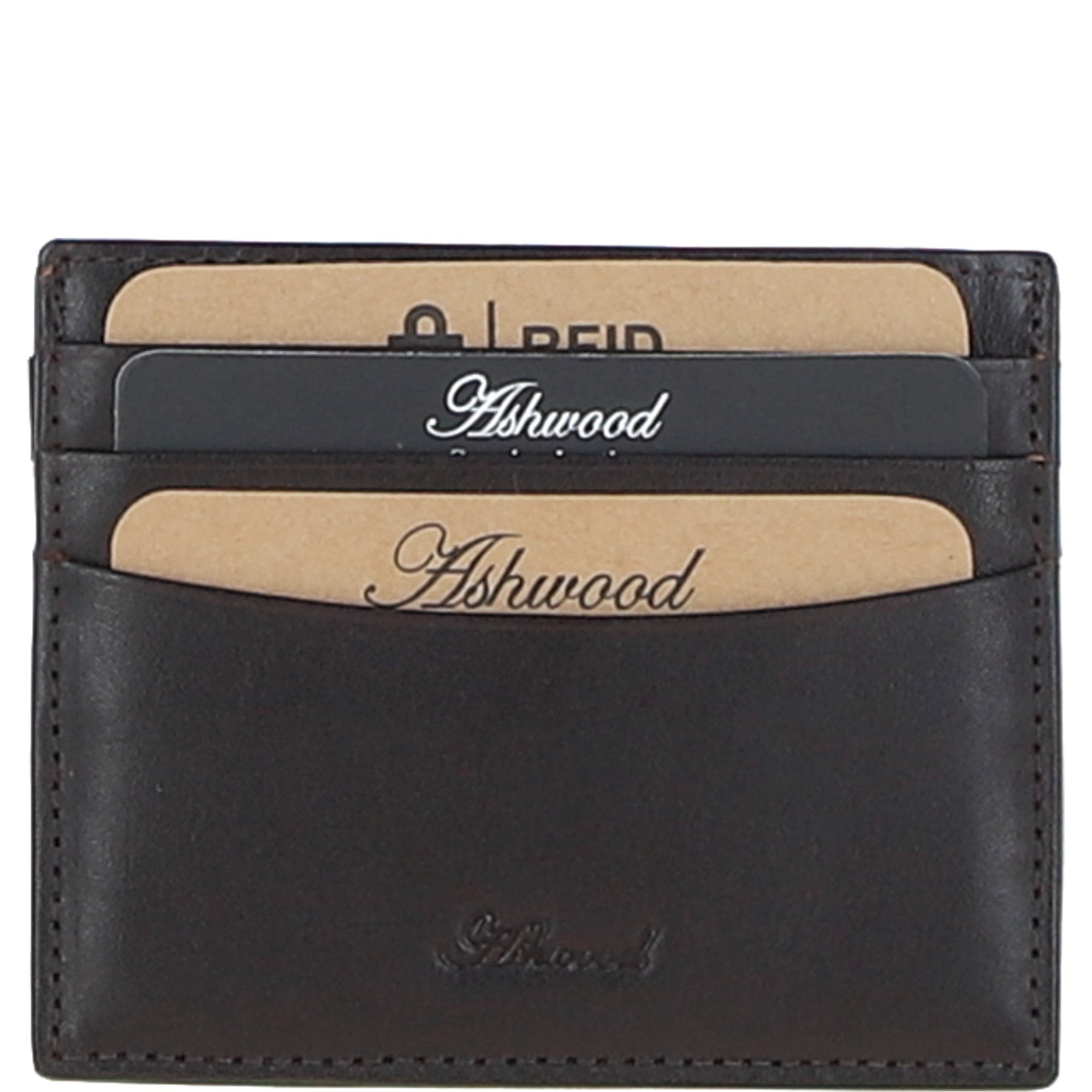 Men's Leather Card Holder & Key Ring Gift Set Brown: GS-1234