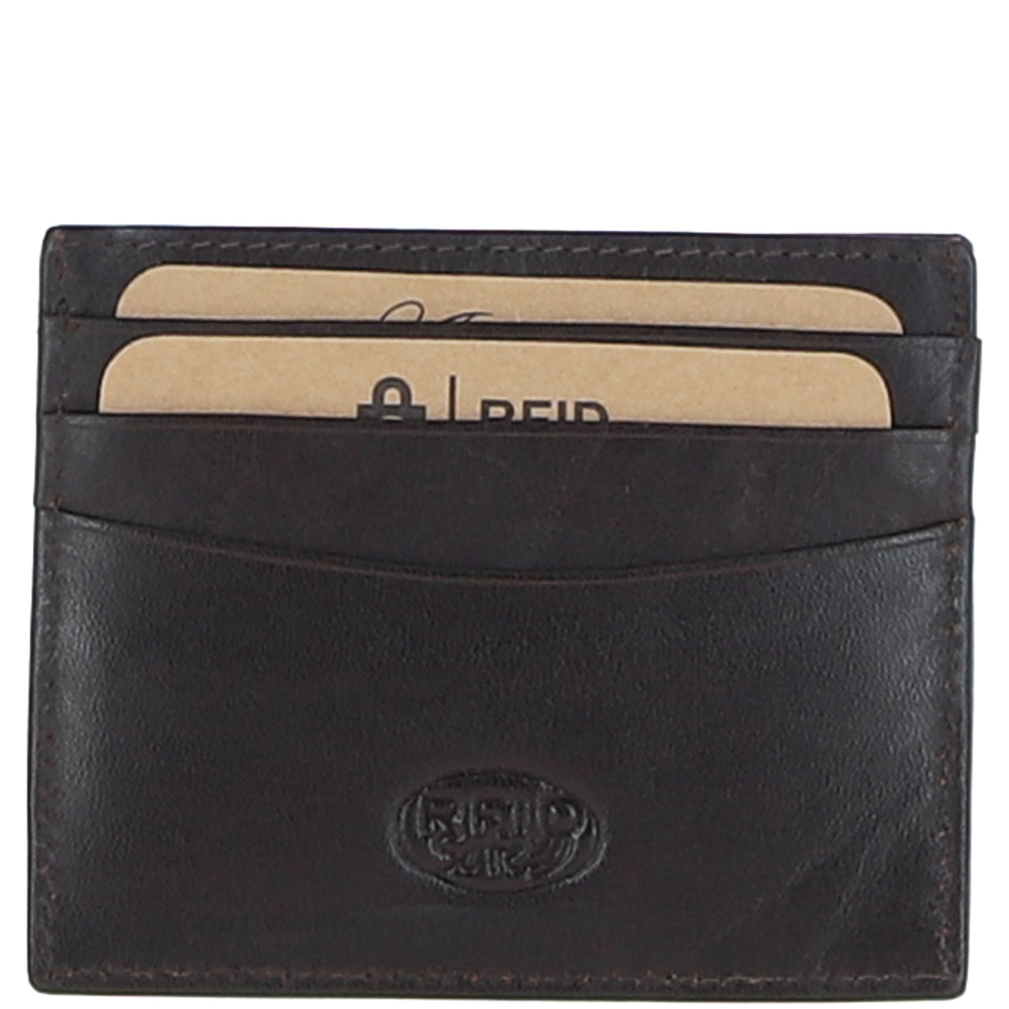 Men's Leather Card Holder & Key Ring Gift Set Brown: GS-1234