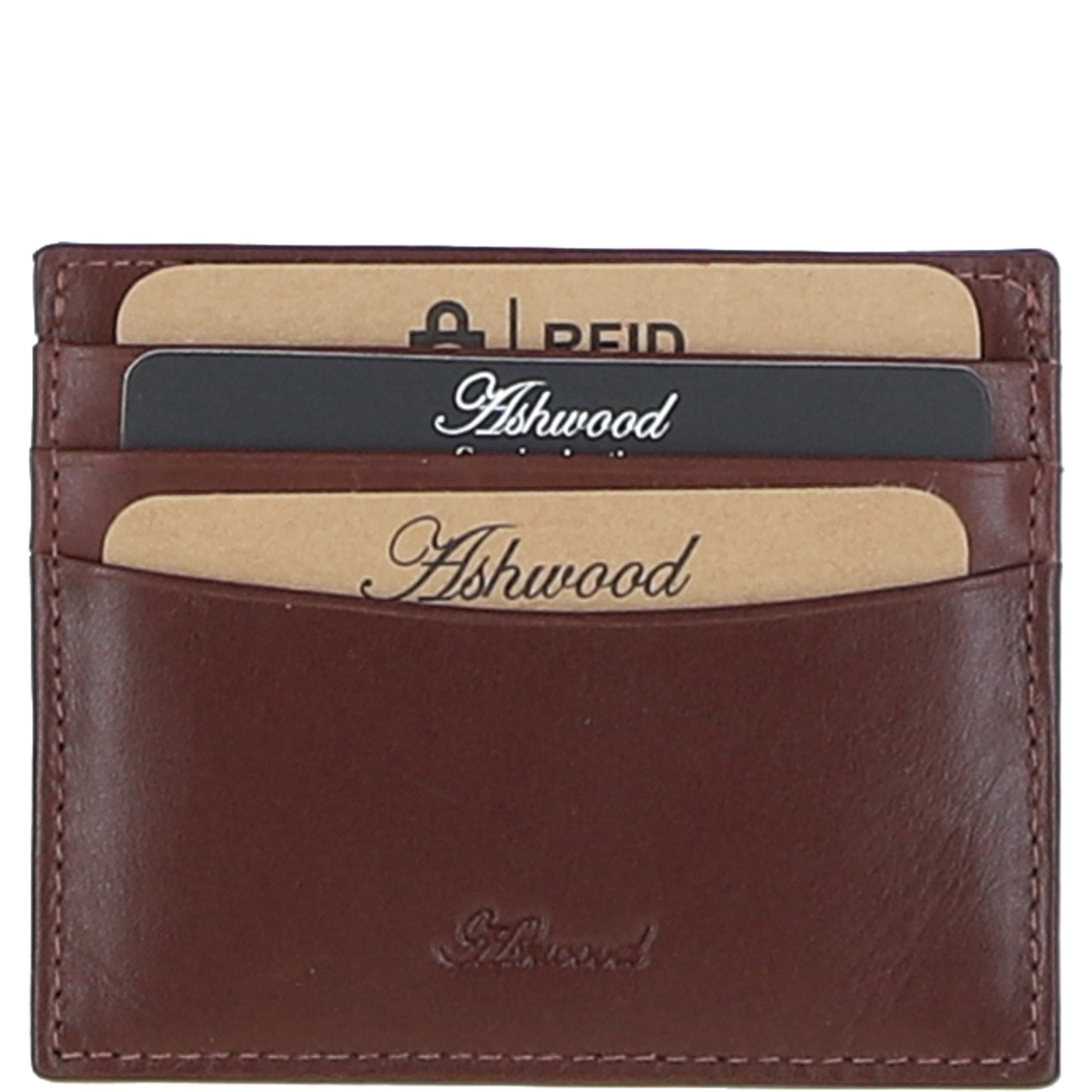 Men's Leather Card Holder & Key Ring Gift Set Chestnut: GS-1234