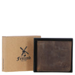 Men's Leather Classic 8 Card Billfold Wallet Mud/black: FEN-551