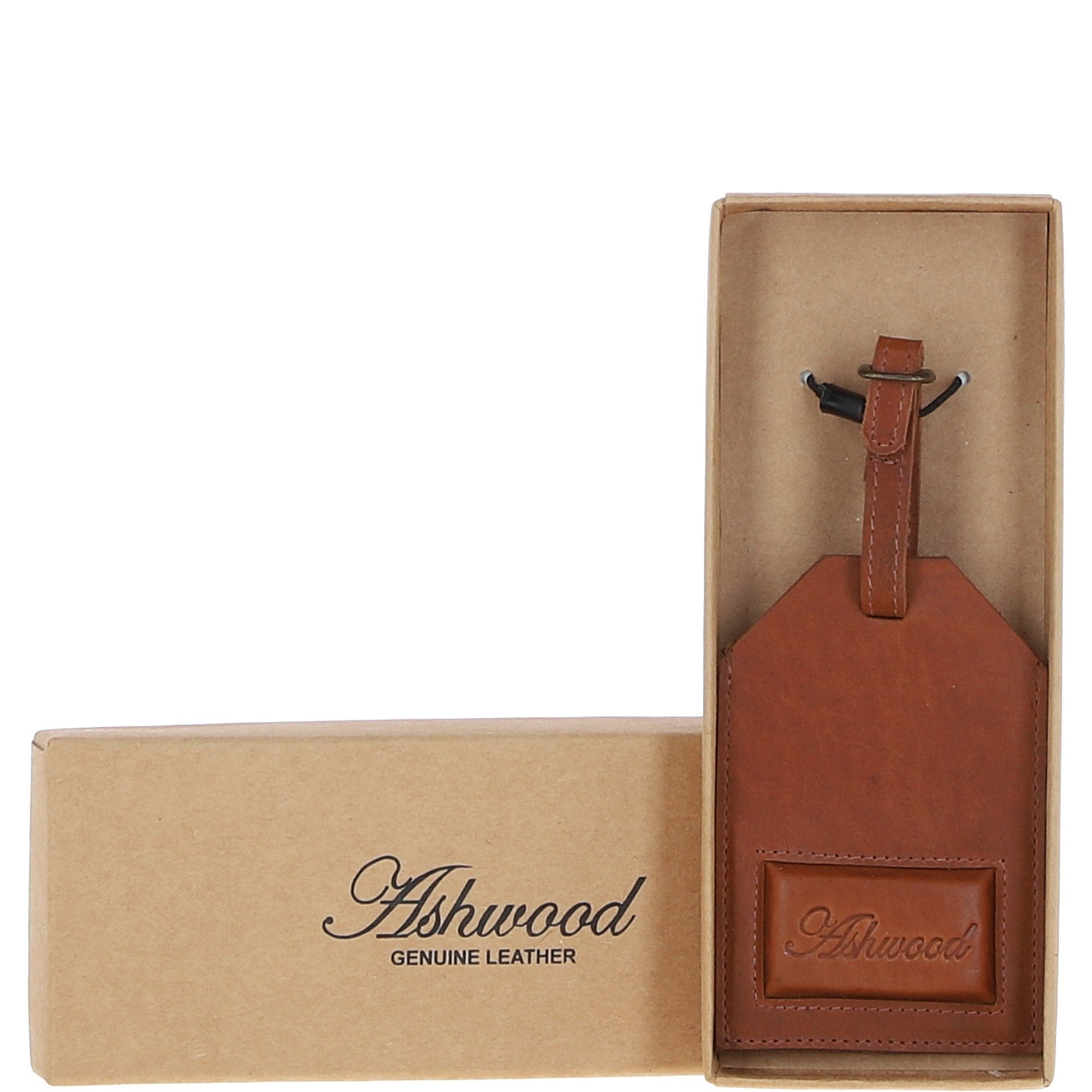 Leather Travel Luggage Tag Tan: 5996