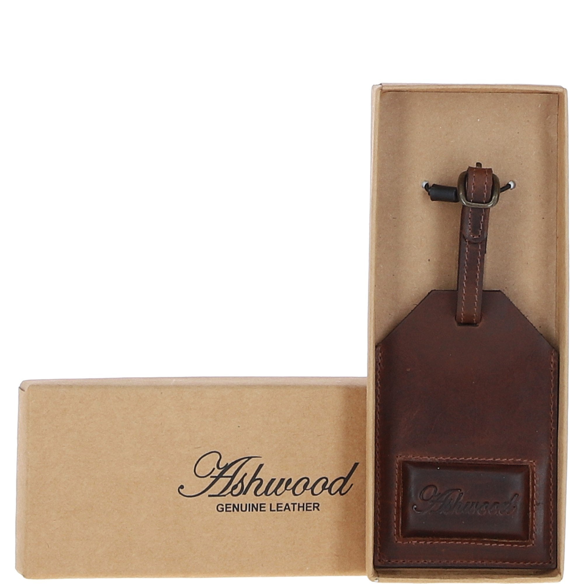 Leather Travel Luggage Tag Brandy: 5996