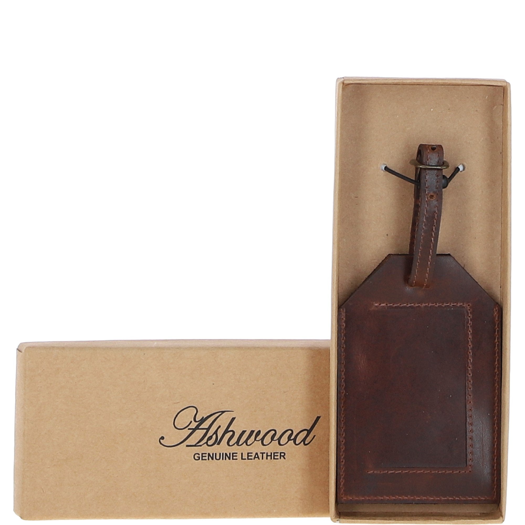 Leather Travel Luggage Tag Brandy: 5996