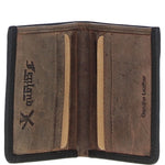 Leather Classic 6 Card Billfold  Wallet Black/mud: FEN-556