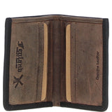Leather Classic 6 Card Billfold  Wallet Black/mud: FEN-556