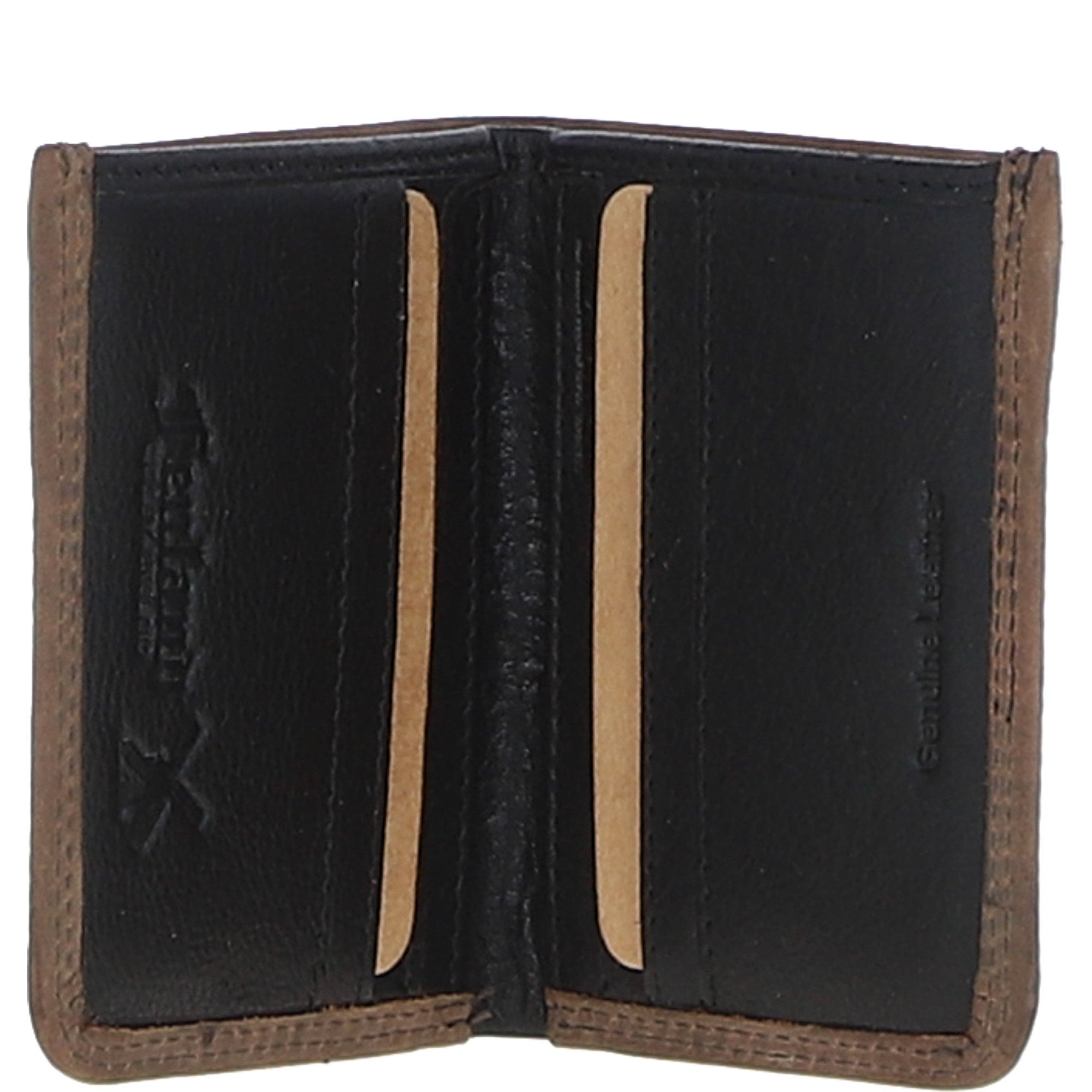 Leather Classic 6 Card Billfold  Wallet Mud/black: FEN-556