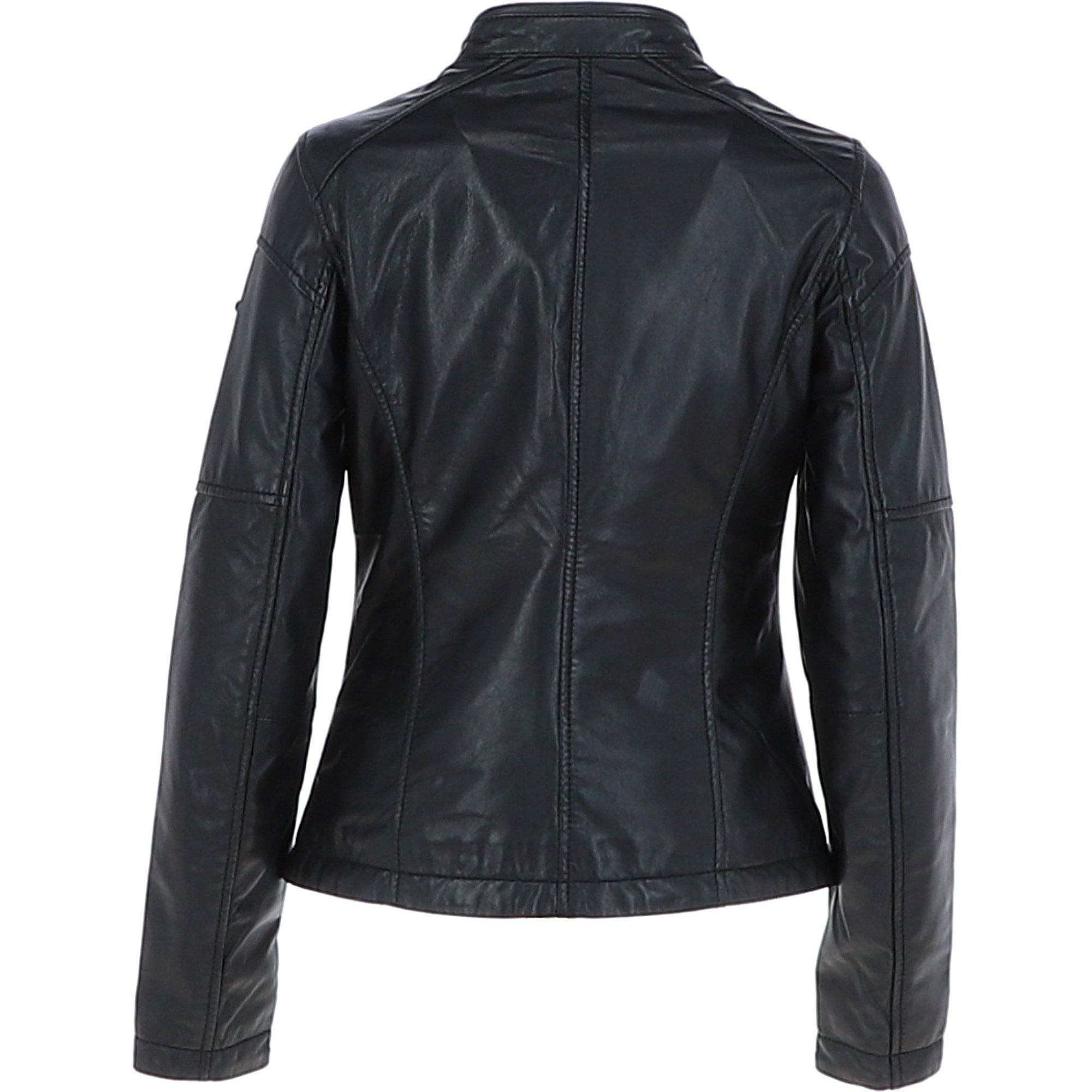 Ladies Leather Fashion Biker Jacket Black: Victoria
