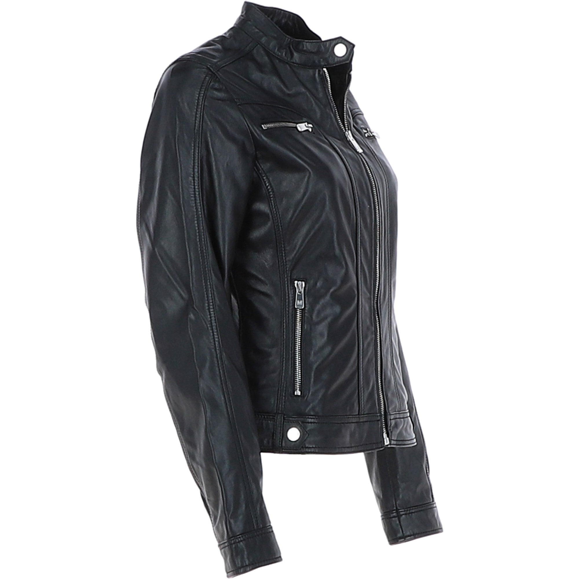 Ladies Leather Fashion Biker Jacket Black: Paradise
